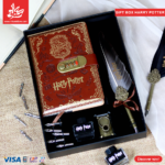 Gift Box Harry Potter Writing and PU Leather Notebook A5 With Lock - Brown