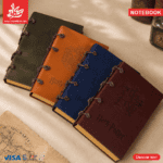 ⁦Vintage Notebook Rope Binding A6 PU Leather - Harry Potter - Blue - 112 Kraft Pages⁩ - الصورة ⁦4⁩
