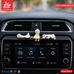 ⁦3Pcs Miniature Figurines - Interior Car Ornaments - White Duck⁩ - الصورة ⁦2⁩