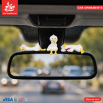 3Pcs Miniature Figurines - Interior Car Ornaments - White Duck