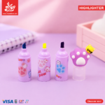 ⁦1Pc Random Highlighter Pen 3 Colors – Cat⁩ - الصورة ⁦2⁩