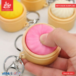 ⁦1Pc Random - Keychain Simulation Dumpling - LED⁩ - الصورة ⁦4⁩