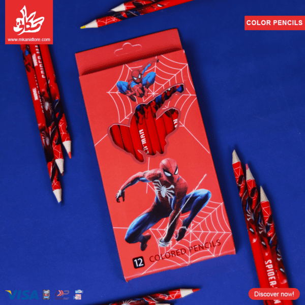 Set of 12pcs Colored Pencils for Drawing - Spider Man
