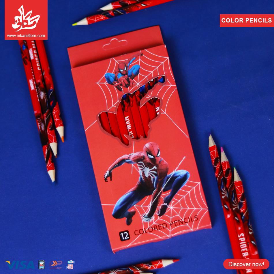 237 Set of 12pcs Colored Pencils for Drawing - Spider Man - الصورة 1