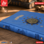 ⁦Vintage Notebook Leather 17×23cm Harry Potter - Moving Circle with Magnet - Blue 105 Pages⁩ - الصورة ⁦3⁩
