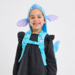 ⁦Smiggle Backpack 15 Inches With Hoodie - Stitch⁩ - الصورة ⁦5⁩
