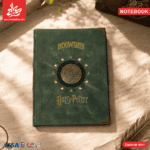 Vintage Notebook Leather 17×23cm Harry Potter - Moving Circle with Magnet - Olive 105 Pages