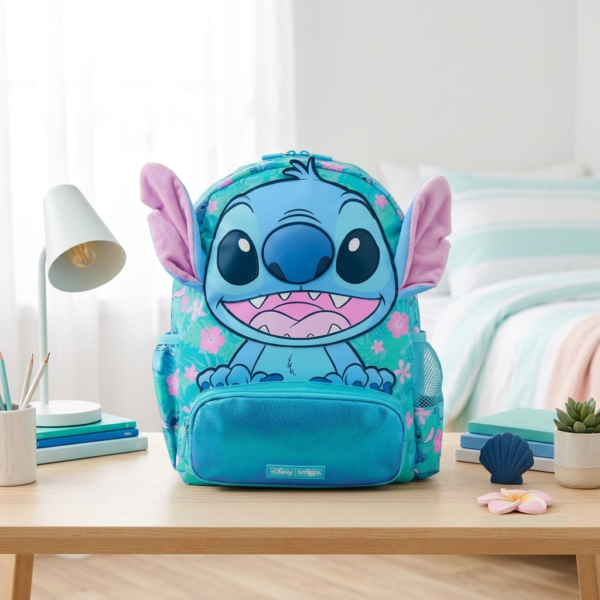 Smiggle Backpack 15 Inches With Hoodie - Stitch