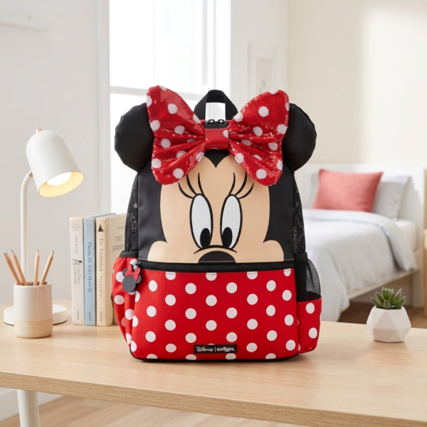 Smiggle Backpack 15 Inches With Hoodie - Minnie Mouse