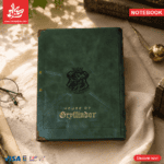 ⁦Vintage Notebook Leather 17×23cm Harry Potter - Moving Circle with Magnet - Olive 105 Pages⁩ - الصورة ⁦2⁩