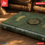 ⁦Vintage Notebook Leather 17×23cm Harry Potter - Moving Circle with Magnet - Olive 105 Pages⁩ - الصورة ⁦3⁩