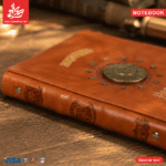 ⁦Vintage Notebook Leather 17×23cm Harry Potter - Moving Circle with Magnet - Orange 105 Pages⁩ - الصورة ⁦3⁩