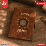 Vintage Notebook Leather 17×23cm Harry Potter - Moving Circle with Magnet - Brown 105 Pages