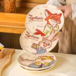 ⁦Set Of 2pcs Ceramic Round Plate Dish – Disney Orignal – Zootopia⁩ - الصورة ⁦2⁩