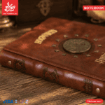 ⁦Vintage Notebook Leather 17×23cm Harry Potter - Moving Circle with Magnet - Brown 105 Pages⁩ - الصورة ⁦3⁩