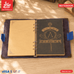 ⁦Vintage Notebook Leather 17×23cm Harry Potter - Moving Circle with Magnet - Olive 105 Pages⁩ - الصورة ⁦4⁩