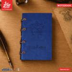 Vintage Notebook Rope Binding A6 PU Leather - Harry Potter - Blue - 112 Kraft Pages