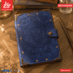 Vintage Notebook Leather 17×23cm Harry Potter - with Magnet Lock - Blue 80 Pages