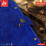 ⁦Vintage Notebook Leather 17×23cm Harry Potter - with Magnet Lock - Blue 80 Pages⁩ - الصورة ⁦3⁩