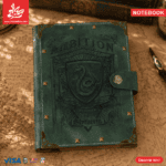 Vintage Notebook Leather 17×23cm Harry Potter - with Magnet Lock - Olive 80 Pages