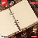 ⁦Vintage Notebook Leather 17×23cm Harry Potter - with Magnet Lock - Blue 80 Pages⁩ - الصورة ⁦5⁩