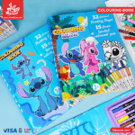 1Pc Random - Colouring Book Stitch and 15 Coloured Pen