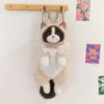 Simulation Cat Sound Plush Backpack - Off-White 45cm