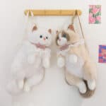⁦Simulation Cat Sound Plush Backpack - White 45cm⁩ - الصورة ⁦2⁩