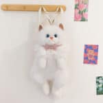 Simulation Cat Sound Plush Backpack - White 45cm