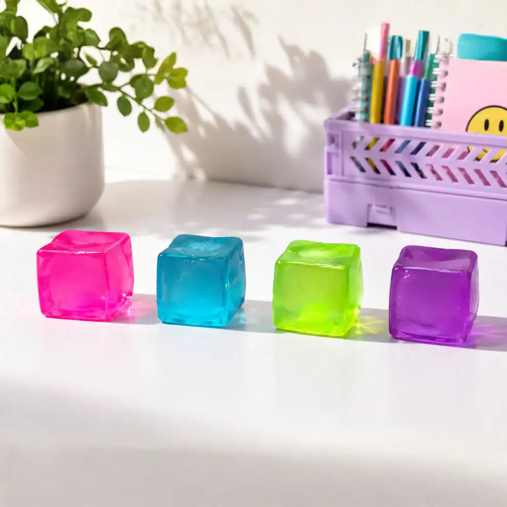 غ187 1Pc Random - Squishy Squeeze Toy Jelly Anti Stress - Small Ice Cube - الصورة 1