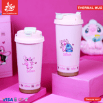 ⁦1Pc Random - 3D Thermal Mug - POP Stitch Pink - 550ml⁩ - الصورة ⁦6⁩