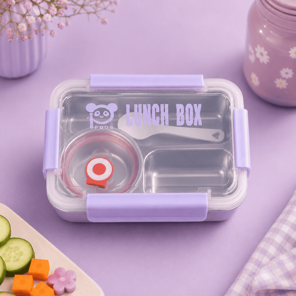 19 Stainless Steel Lunch Box - Purple - الصورة 1