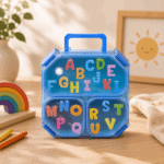 Lunch Box 3-Grid with Folding Spoon - 980ML - Letters