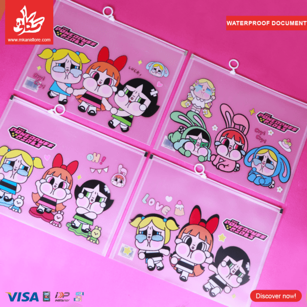 1Pc Random Waterproof Document Bag – CRYBABY × Powerpuff Girls A4