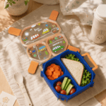 ⁦Lunch Box 3-Grid with Folding Spoon - 980ML - Car⁩ - الصورة ⁦2⁩