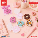⁦1Pc Random - Sticky Notes Mix 60 Sheets - Donut⁩ - الصورة ⁦4⁩