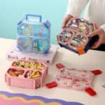 ⁦Lunch Box 3-Grid with Folding Spoon - 980ML - Cherry⁩ - الصورة ⁦6⁩