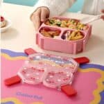 ⁦Lunch Box 3-Grid with Folding Spoon - 980ML - Cherry⁩ - الصورة ⁦3⁩