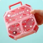 ⁦Lunch Box 3-Grid with Folding Spoon - 980ML - Cherry⁩ - الصورة ⁦4⁩