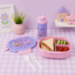 ⁦Butterfly Lunch Box Set - 1.2L Box 3-Grid & 500ML Bottle⁩ - الصورة ⁦2⁩
