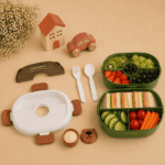 ⁦Double Layer Lunch Box 1.1L - Bear Brown⁩ - الصورة ⁦2⁩