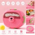 ⁦Double Layer Lunch Box 1.1L - Bear Pink⁩ - الصورة ⁦4⁩
