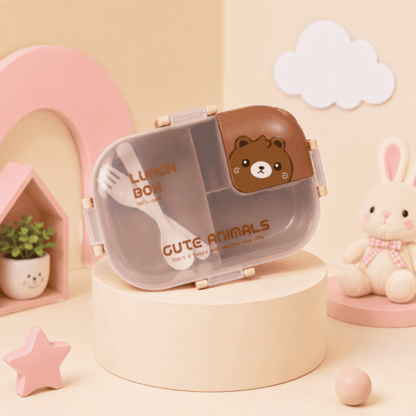 Bear Lunch Box Set - 1.4L with Spoon & Fork